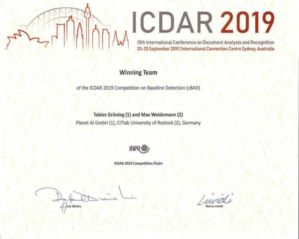 ICDAR · cBAD 2019