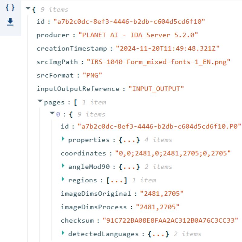 The data from the form as JSON