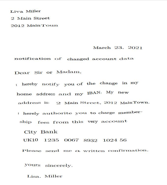 The same letter as machine-readable text