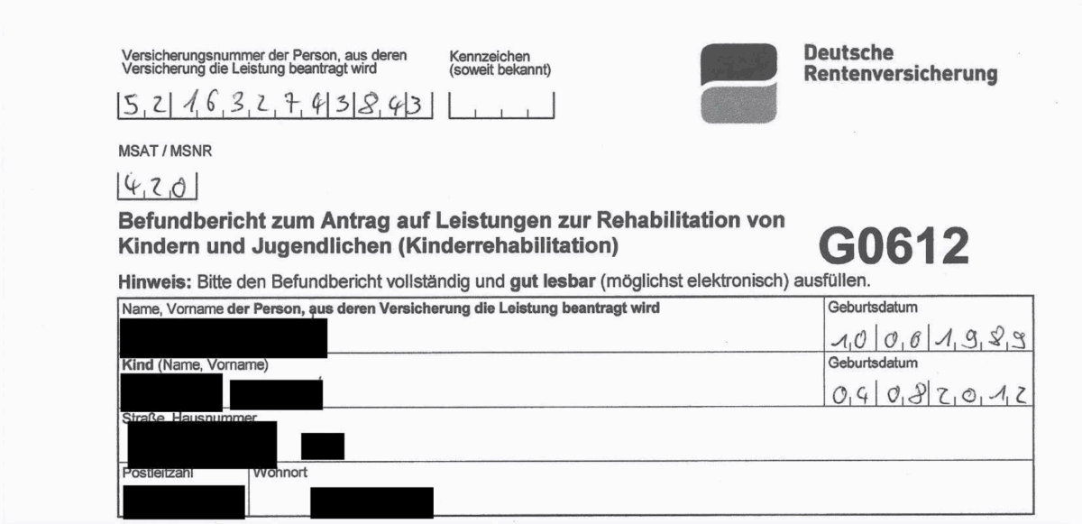 Form after redaction