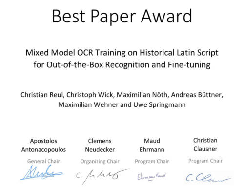 Best Paper Award for PLANET AI at ICDAR 2021
