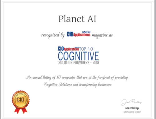 PLANET AI awarded as “Top 10 Cognitive Solution Providers – 2019”
