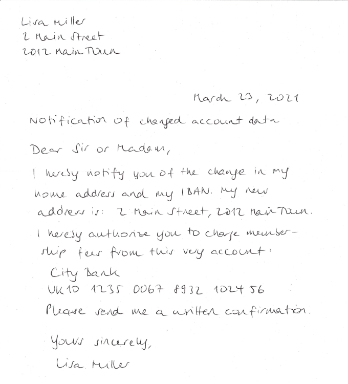 Handwritten letter