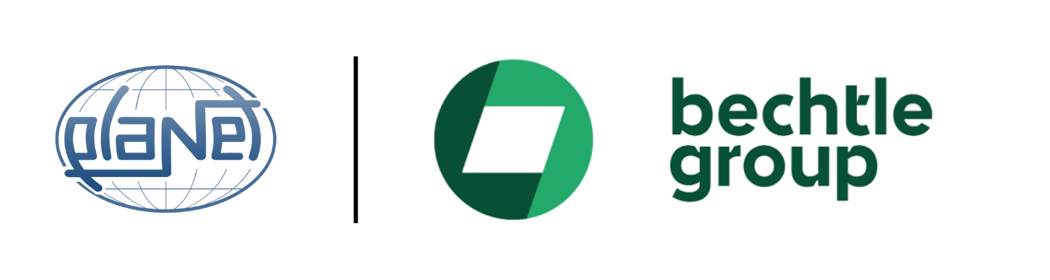 Logo-Positionierung mit Bechtle_white PLANET AI x Bechtle Group