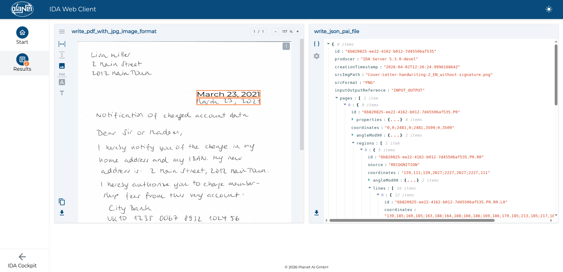 IDA 5.4 - Cockpit Results